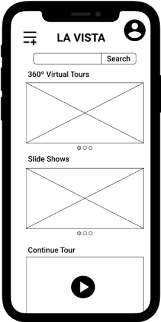 Wireframe - Home screen